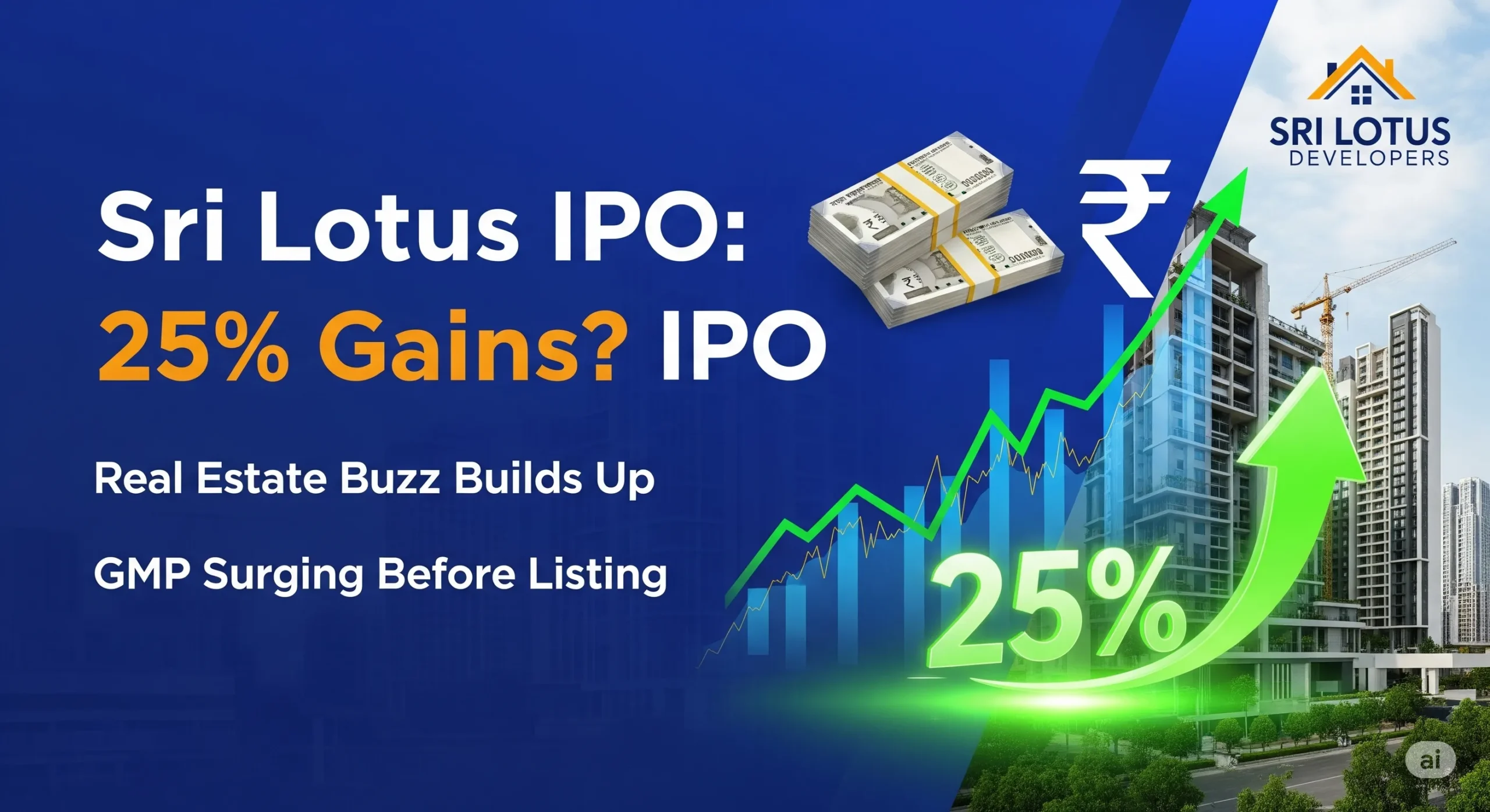 Sri Lotus Developers IPO GMP Today: Can This Real Estate Stock Deliver 25% Listing Gains?